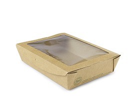 

ЕКО Великий бокс з прозорою кришкою Vegware з PLA 1100мл BigPack 300шт