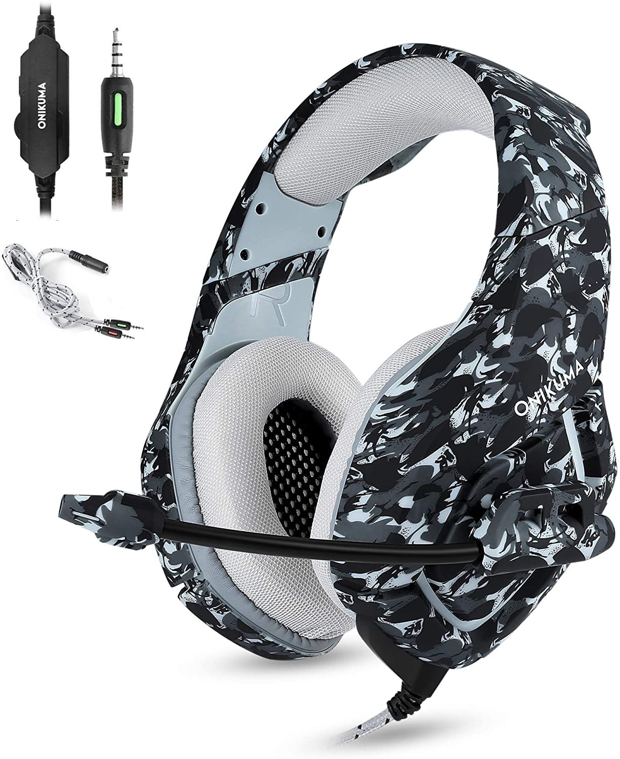 

Компьютерные наушники с микрофоном для геймеров Onikuma K1B Camouflage
