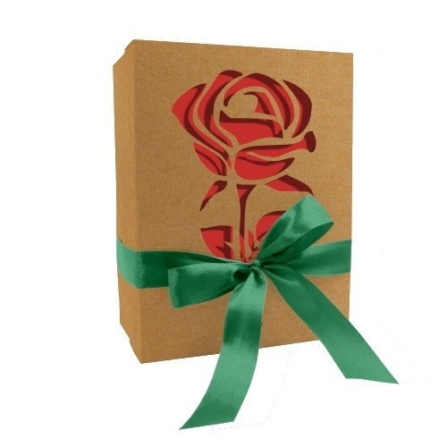 

Подарочная коробка из крафта Роза Алая ,День рождение, Новый год ,Рождество, День медика,8 Марта