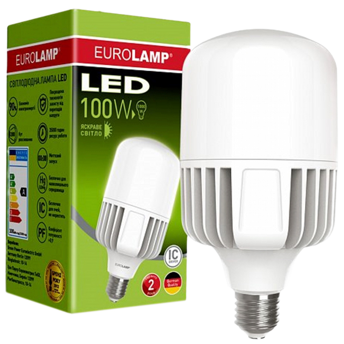 

Светодиодная лампа EUROLAMP 100 Вт E40 5000 K (LED-HP-100405)