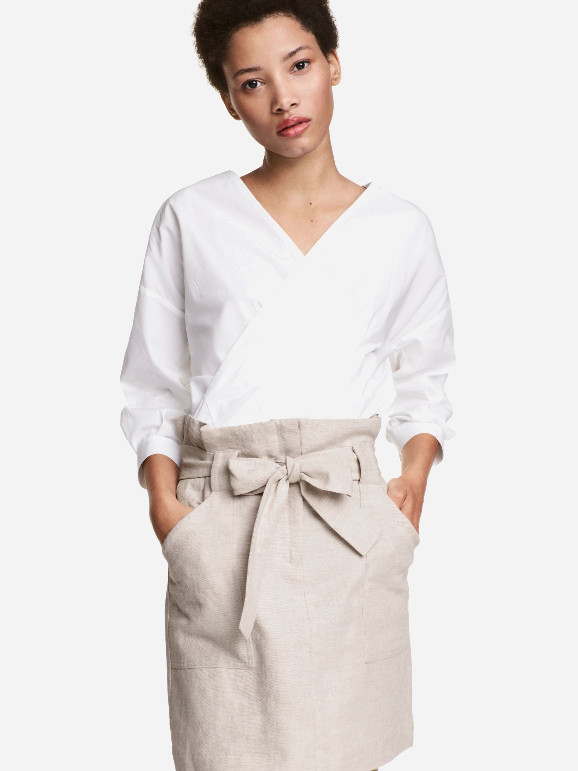 

Юбка H&M 5361576 38 Светло-бежевая
