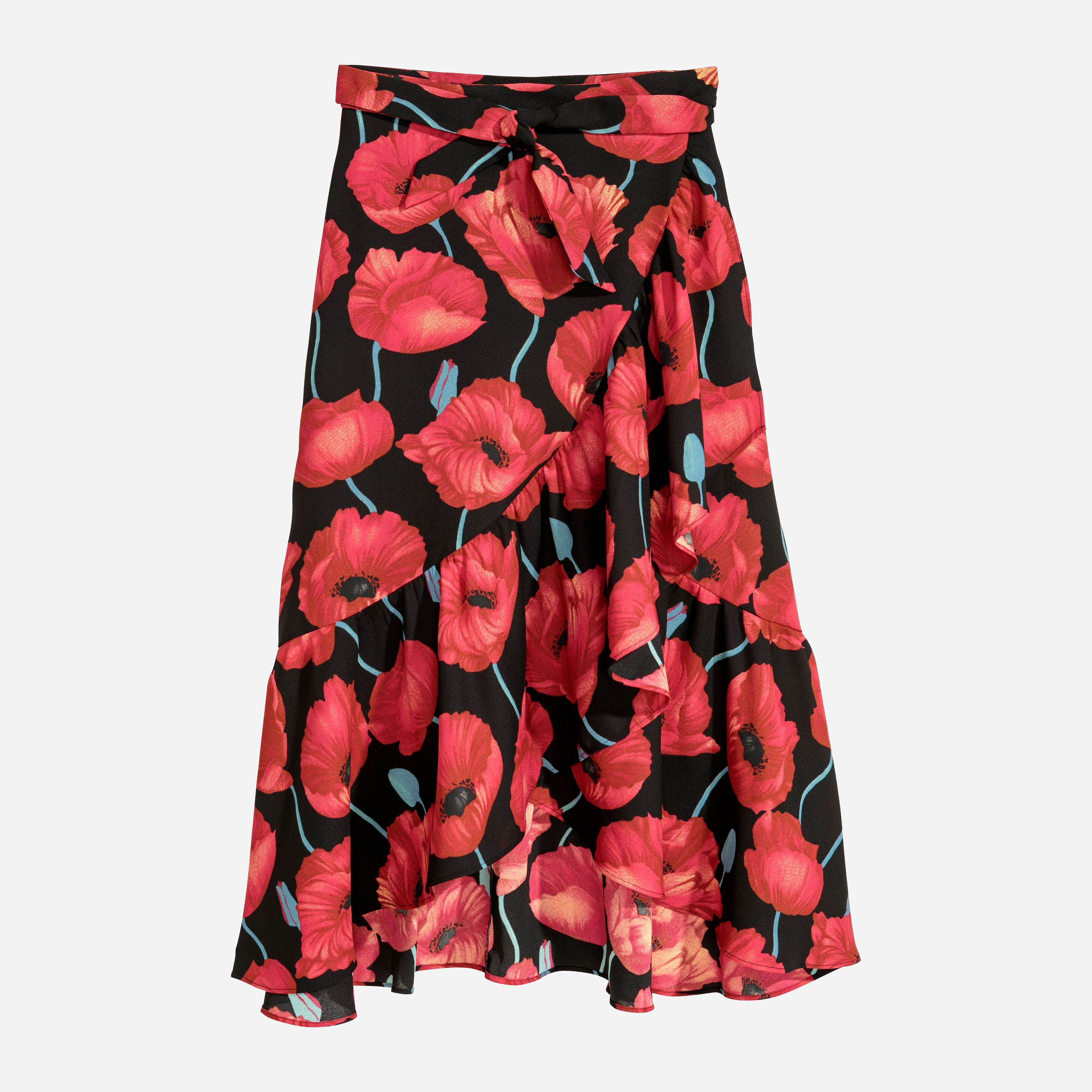 

Юбка H&M 6091746 42 Черная с красным