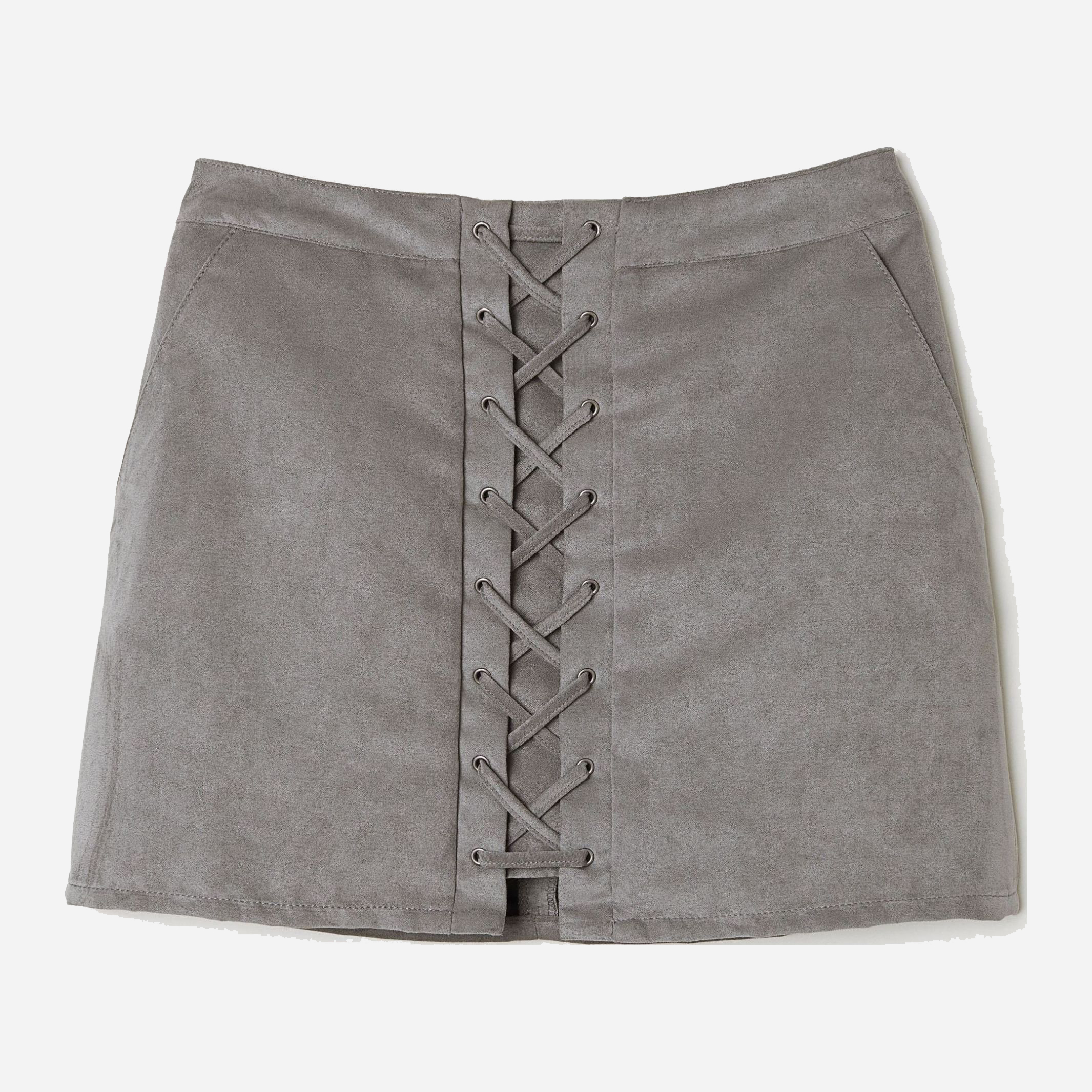

Юбка из искусственной замши H&M 6266627 32 Серая