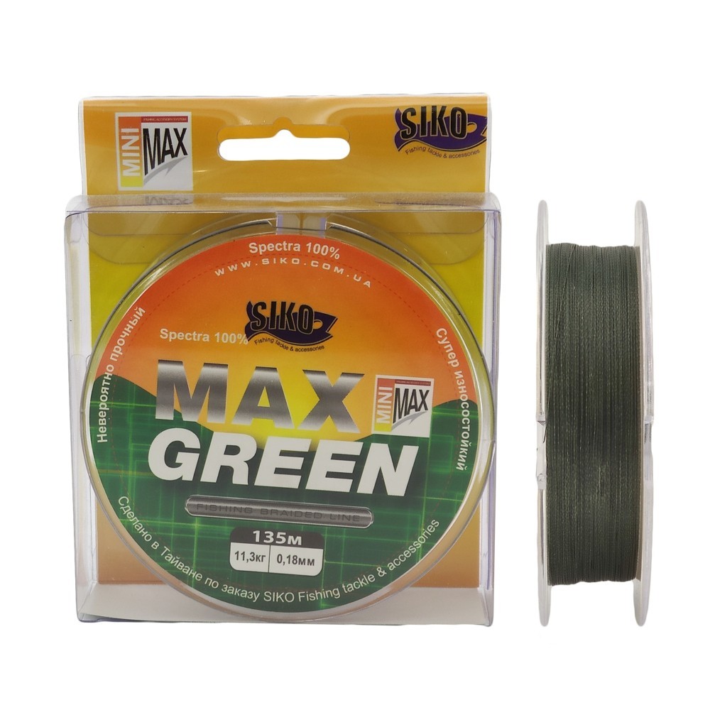 

Шнур рыболовный SIKO Max Green 0,2мм 13.6кг 135m