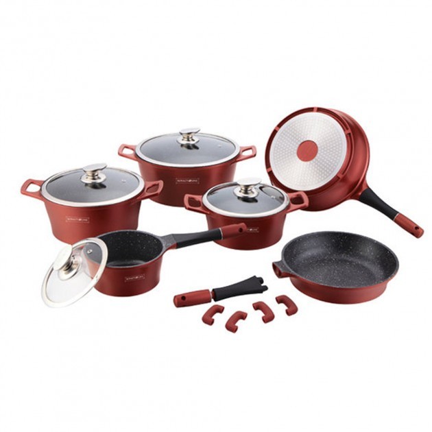 

Набор посуды с антипригарным покрытием Royalty Line RL-ES1014M Burgundy