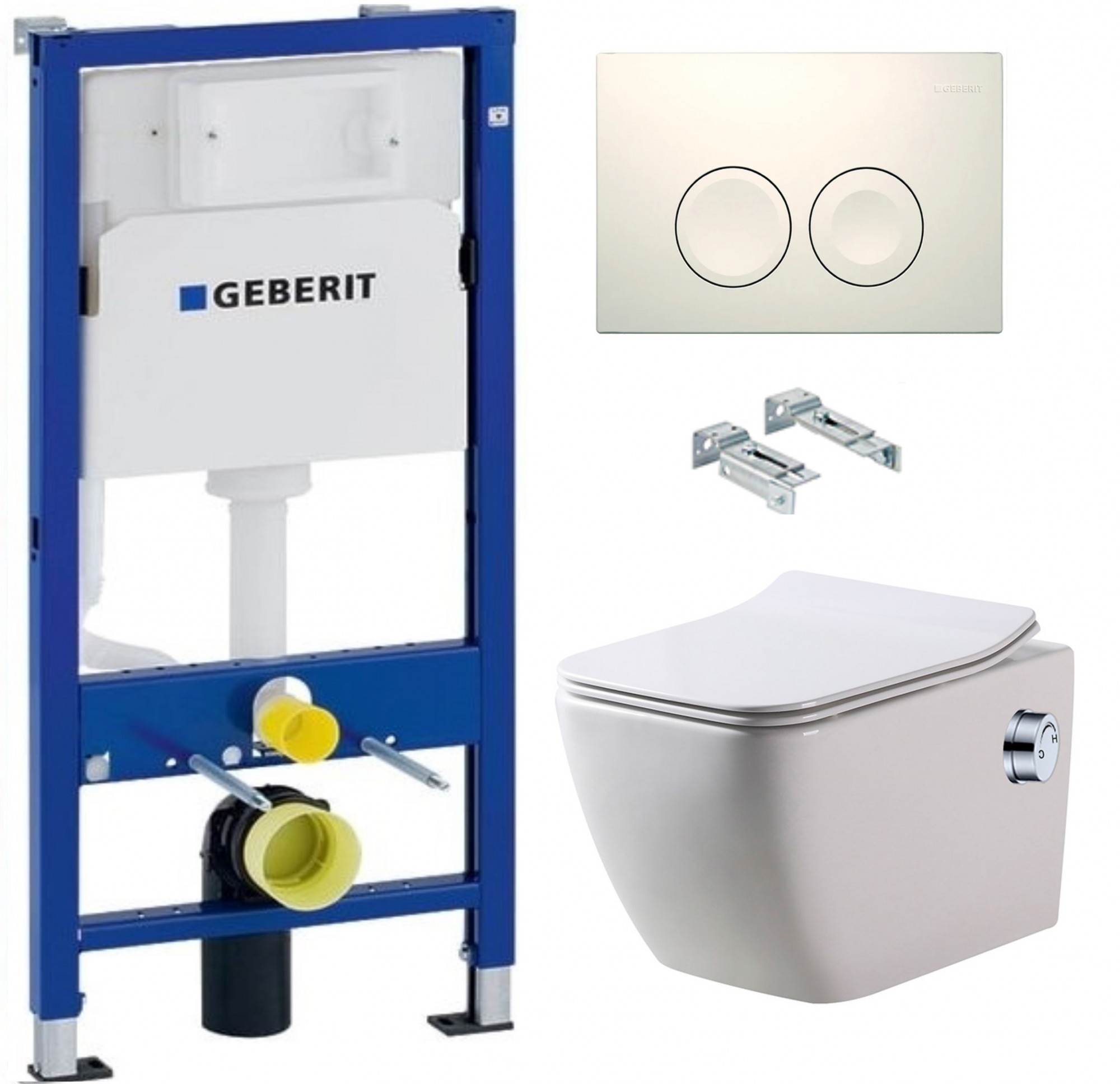 

Инсталляция GEBERIT Duofix 458.103.00.1+ Панель смыва белая, круглые кнопки+ Унитаз-биде подвесной DUSEL CUBIS MIX+ Сиденье Slim Soft-Close