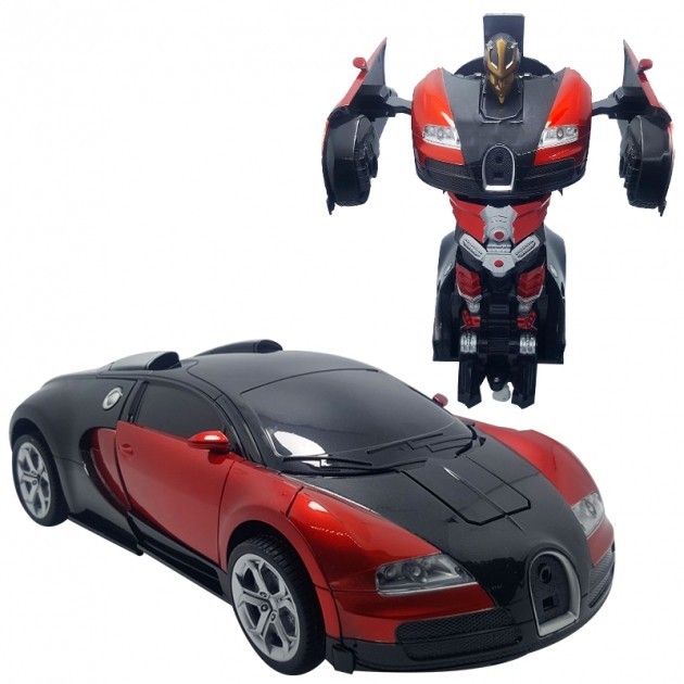 

Машинка трансформер OB4 NEW Bugatti Robot Car Автобот с пультом радиоуправления (Scale 1:18) Red