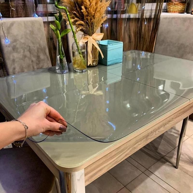 

Скатерть мягкое стекло Силиконовое покрытие Soft Glass Защита для мебели 1.9х1.4 м (толщина 1.5 мм) Прозрачная