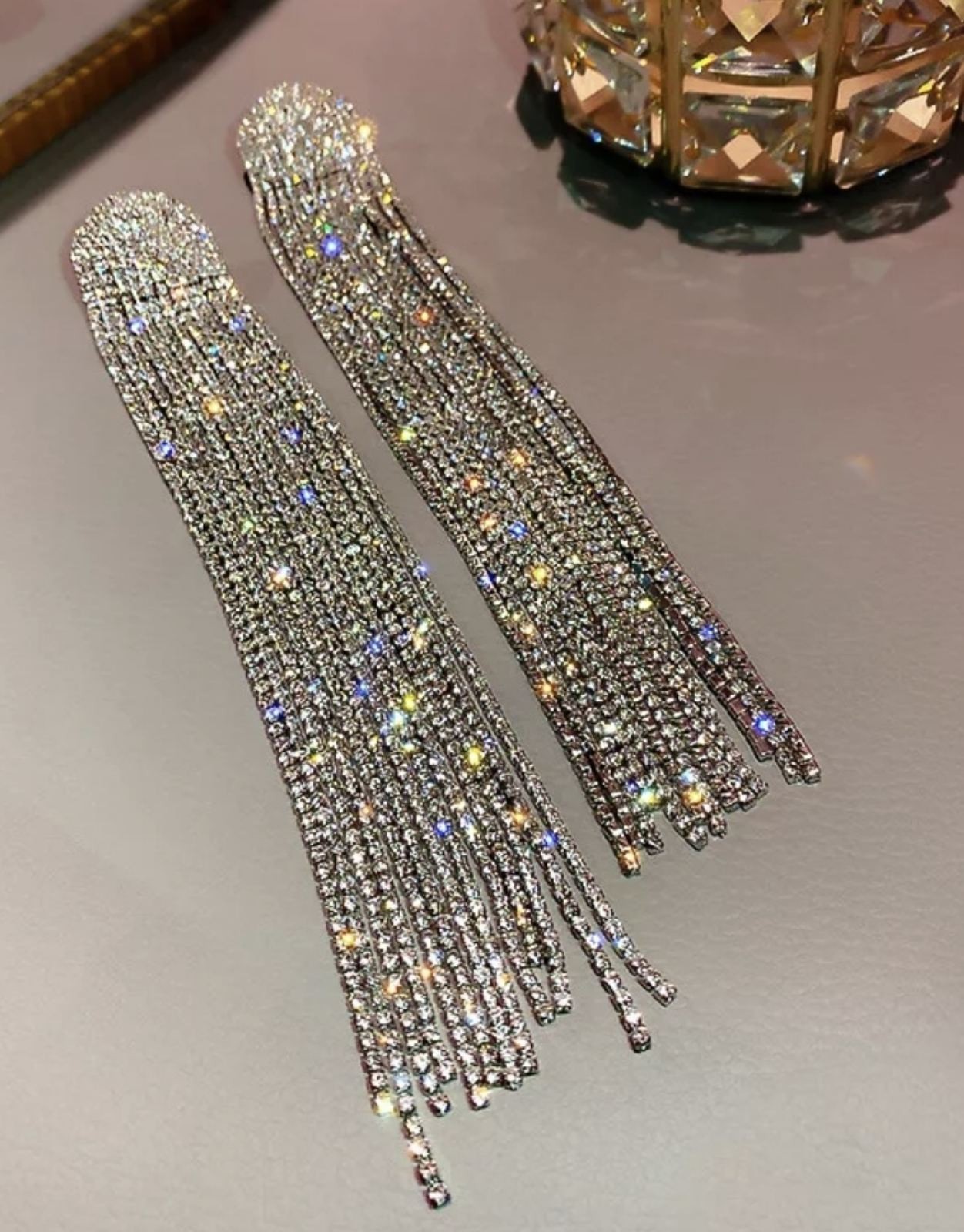 

Серьги FYUAN длинные 17,5см с кристалами 0678