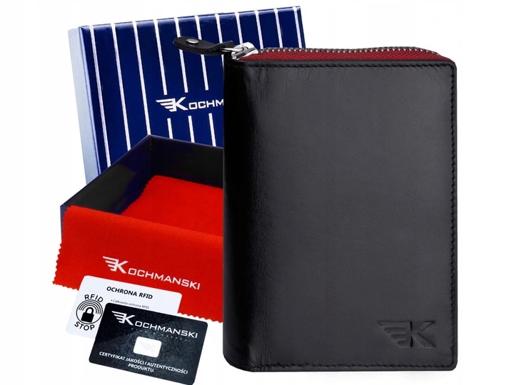 

Мужской кошелёк натуральная кожа Kochmanski RFID 13.5 х 10 х 2 см черный (RFID K-VTOT-450-3133)