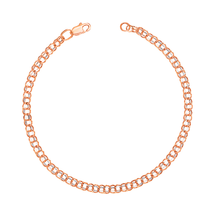 

Браслет в комбинированном цвете золота с алмазной гранью и родированием 000136228 20.5 размера