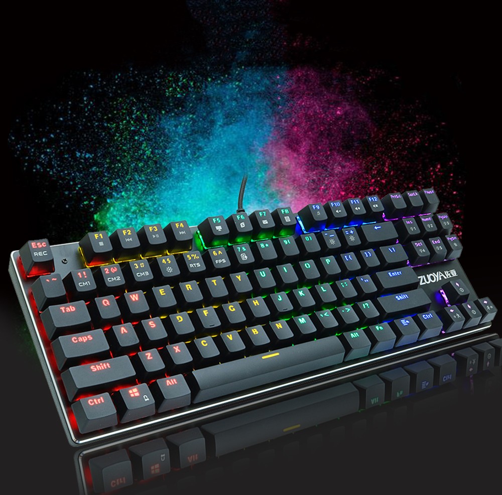 

Игровая механическая проводная клавиатура ZUOYA Х61 с подсветкой RGB 87 клавиш Русский/Английский Синие переключатели (sv0264)