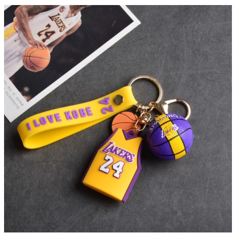 

Брелок баскетбольный Lakers Kobe Bryant 24 c баскетбольным мячом для ключей, рюкзака, сумки Желтый (sv0357)