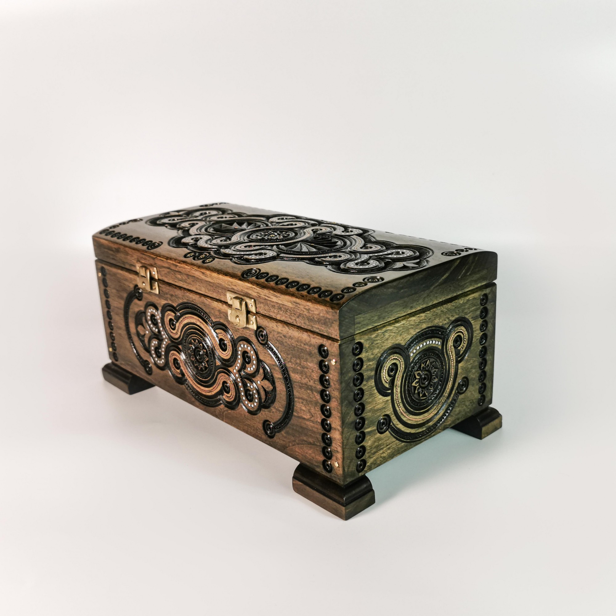 

Большая деревянная шкатулка SV ручной работы 30x15x14 cm Коричневый (BB-12)