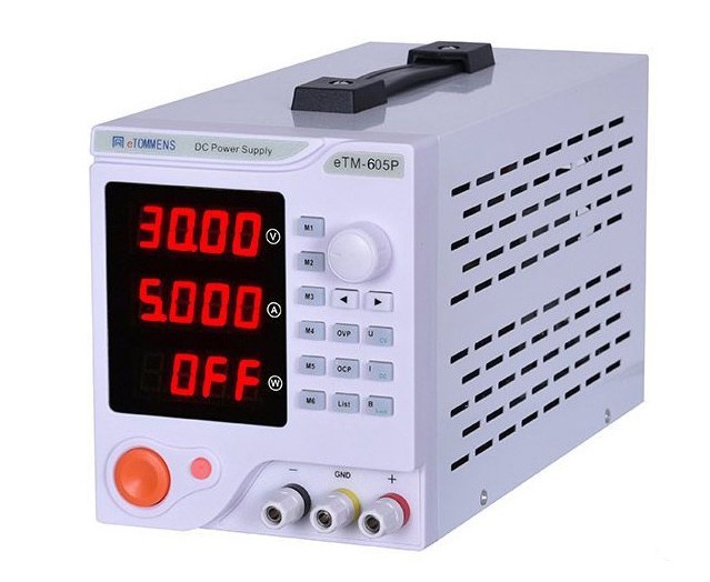 

Импульсный лабораторный блок питания eTommens ETM-605P 60В 5А, Белый