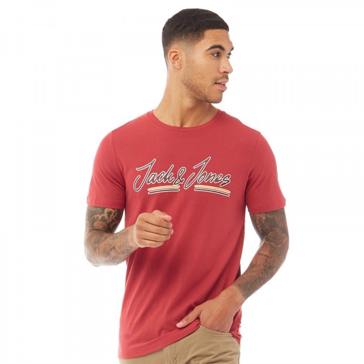 

Футболка JACK AND JONES Franco Brick Red Burgundy, S (44)
