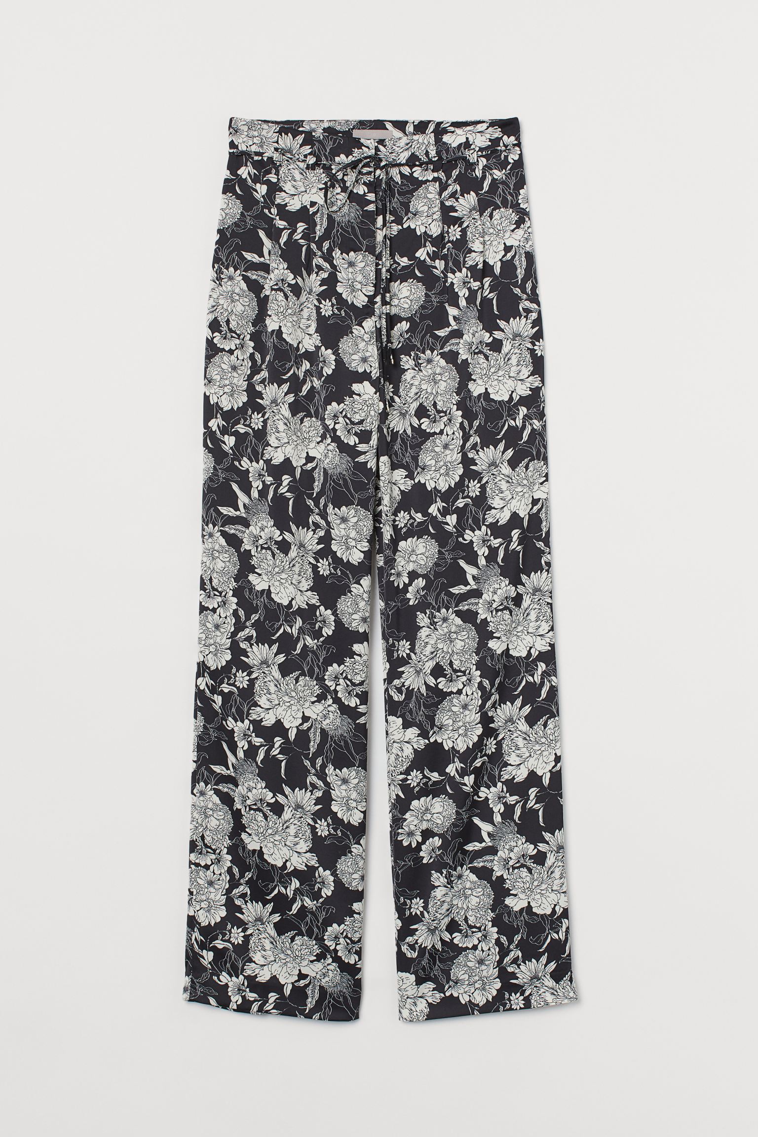 

Брюки H&M  черный цветы 29048208581, Брюки H&M 40 черный цветы 29048208581