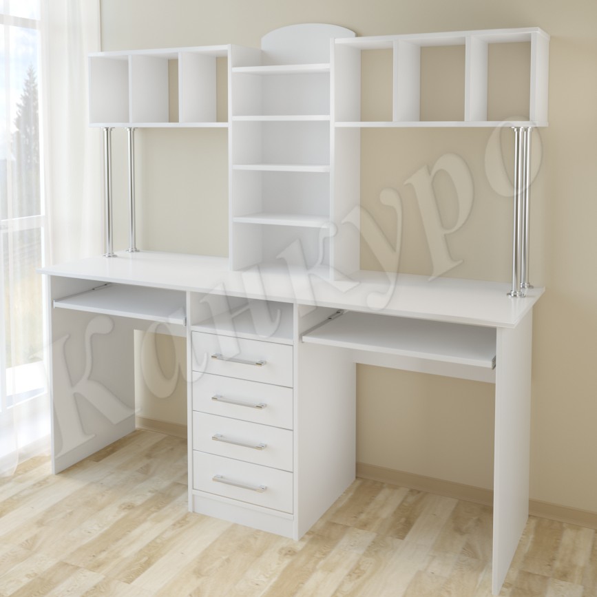 

Стол на два рабочих места Konven Mebel Брайтон Н-2 1650х500 мм Белый