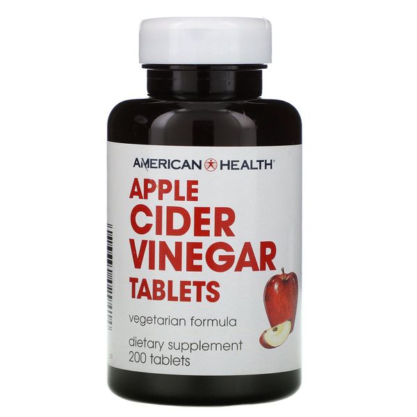 

Яблочный уксус Apple Cider Vinegar American Health 200 таблеток (AH016)