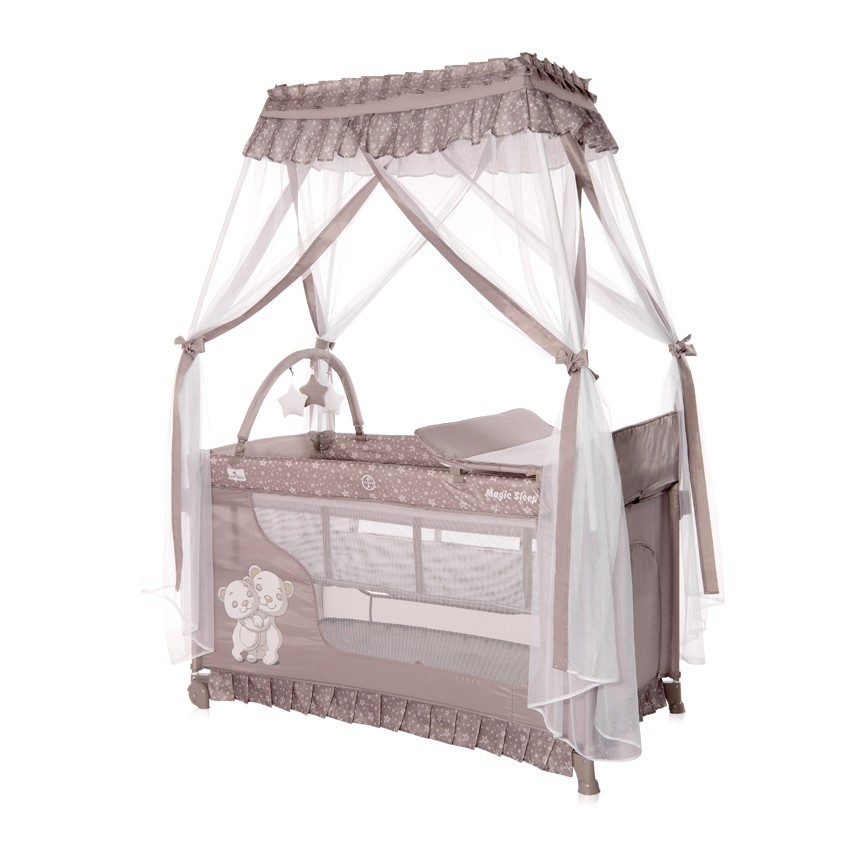 

Кровать - манеж с балдахином Lorelli Magic Sleep Бежевый