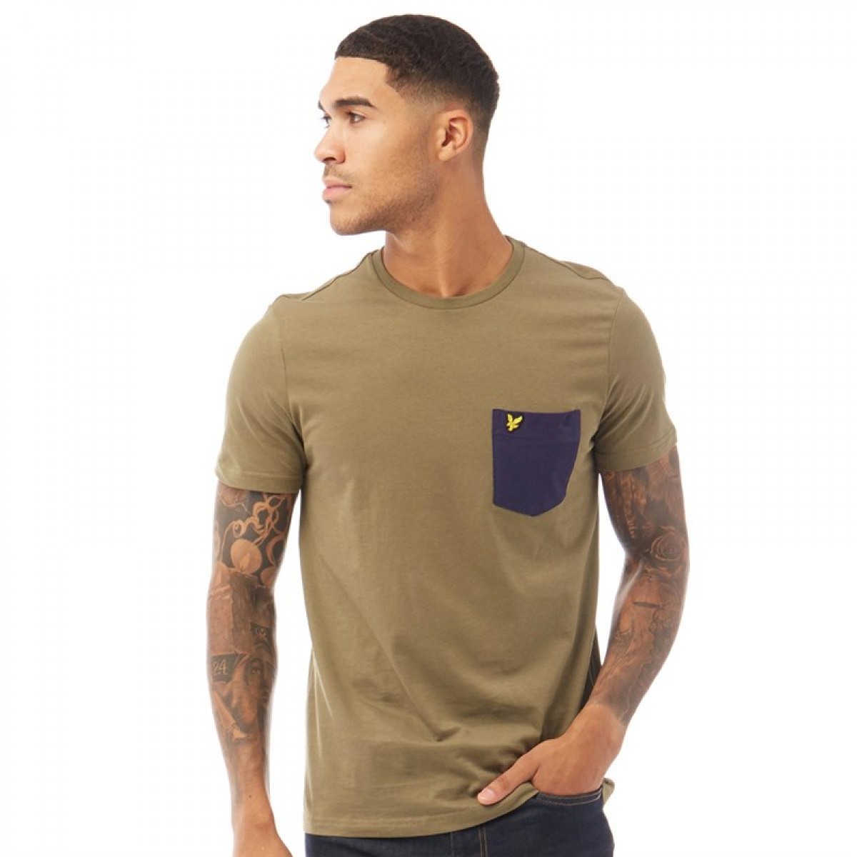 

Футболка Lyle And Scott Vintage Contrast Pocket Z830 Lichen Green/Navy Olive Green, S (44)