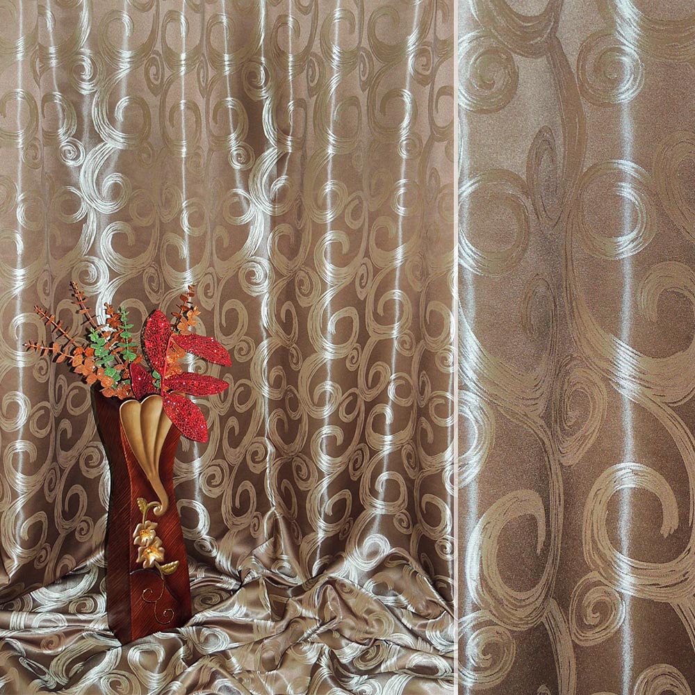 

Атлас жаккард 2-х-стор. для штор завитки коричневый светлый, ш.280 (31490.064)