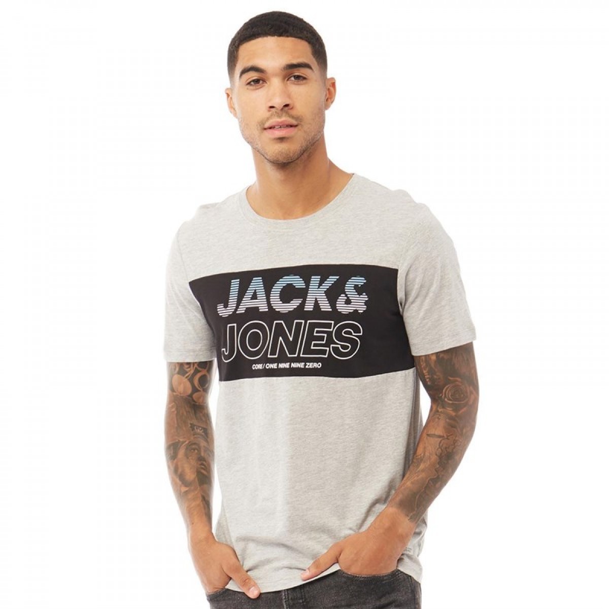 

Футболка JACK AND JONES Johan Light Grey Melange Grey, S (44)