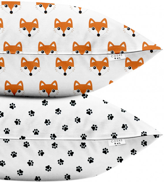

Набор наволочек Cosas Бязь Set Pillow Fox Paws 40х60 см 2 шт Белый