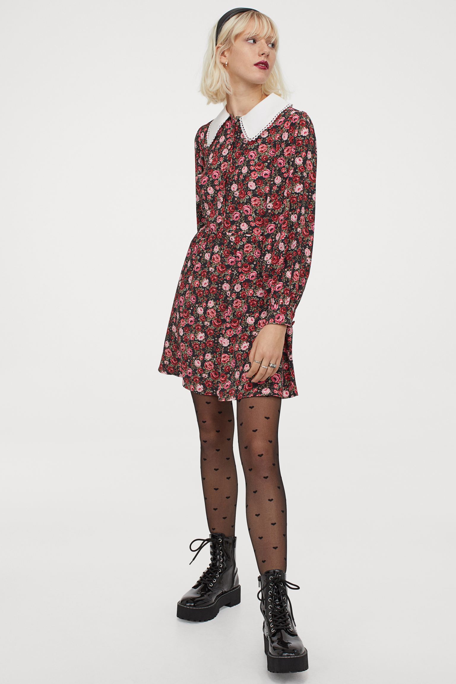 

Платье H&M 50 черный розы 21049234382