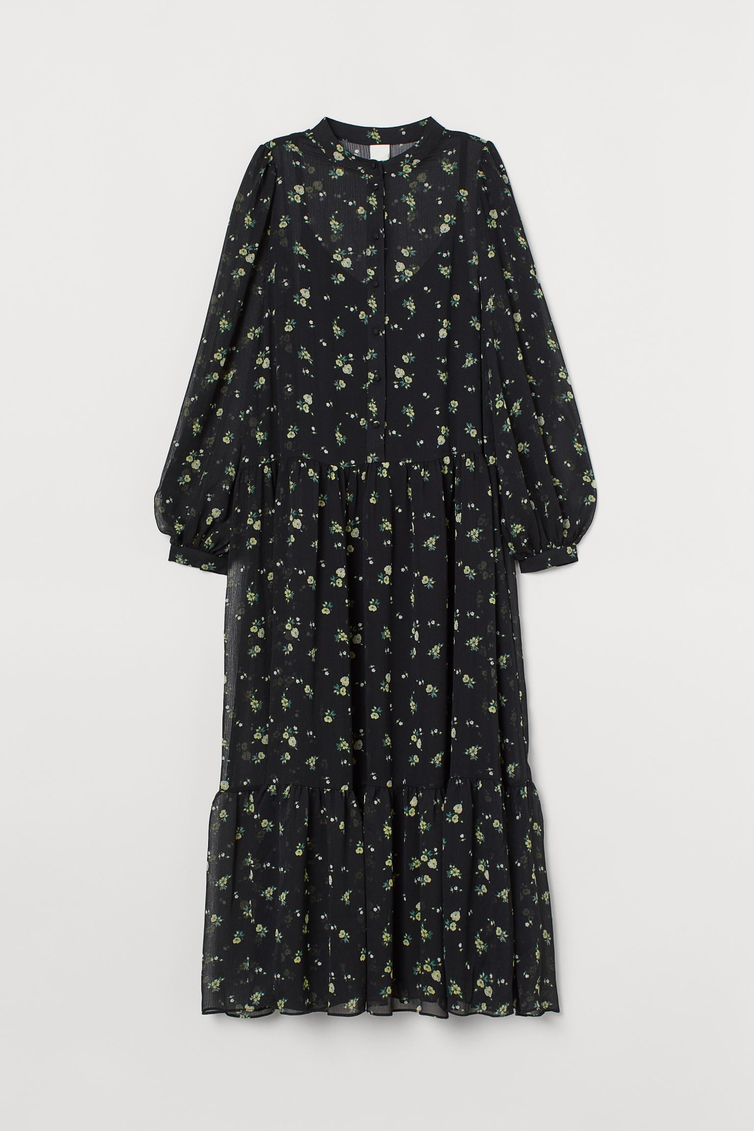 

Платье H&M XS черный цветы 14049087282
