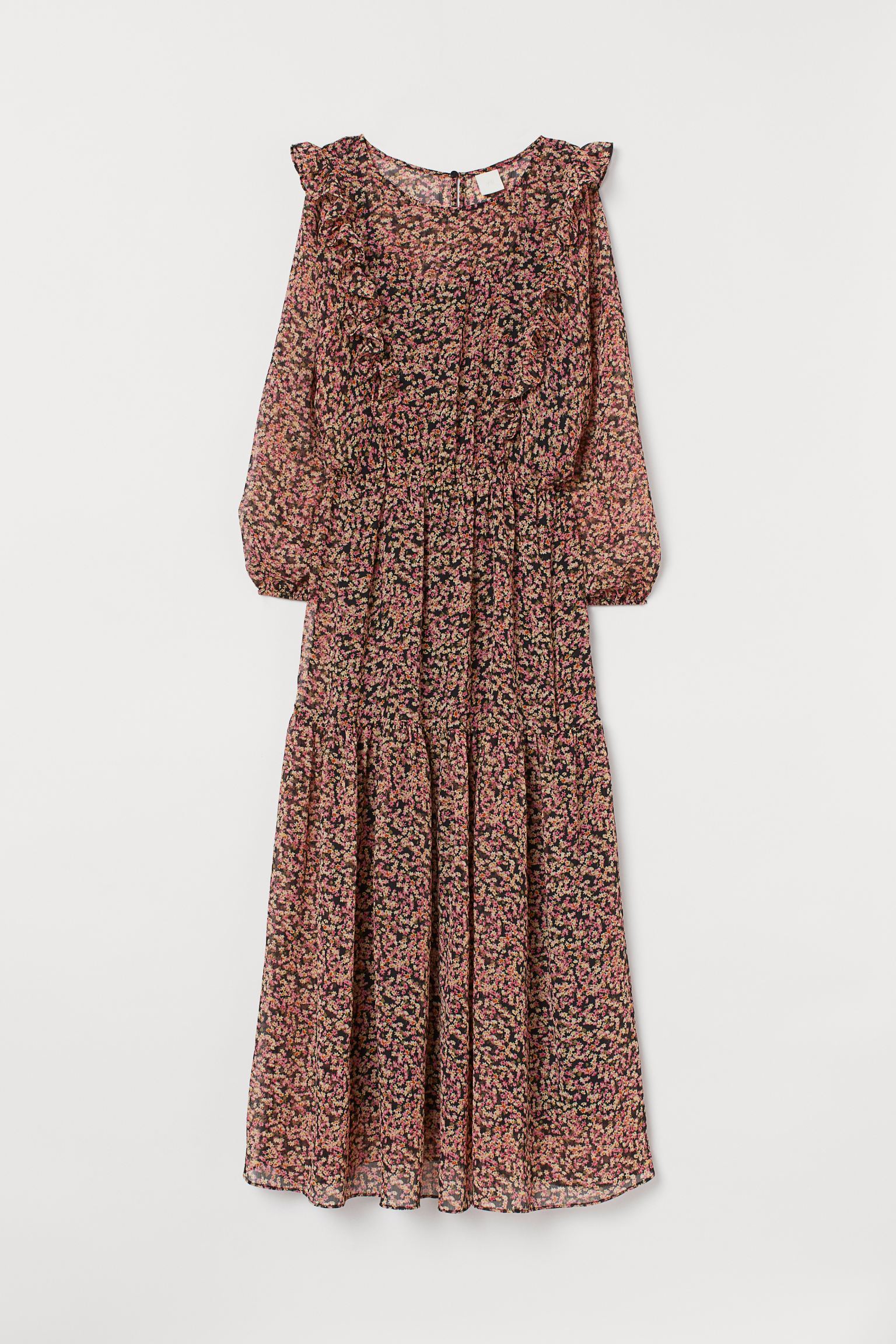 

Платье H&M M черный цветы 5118523701