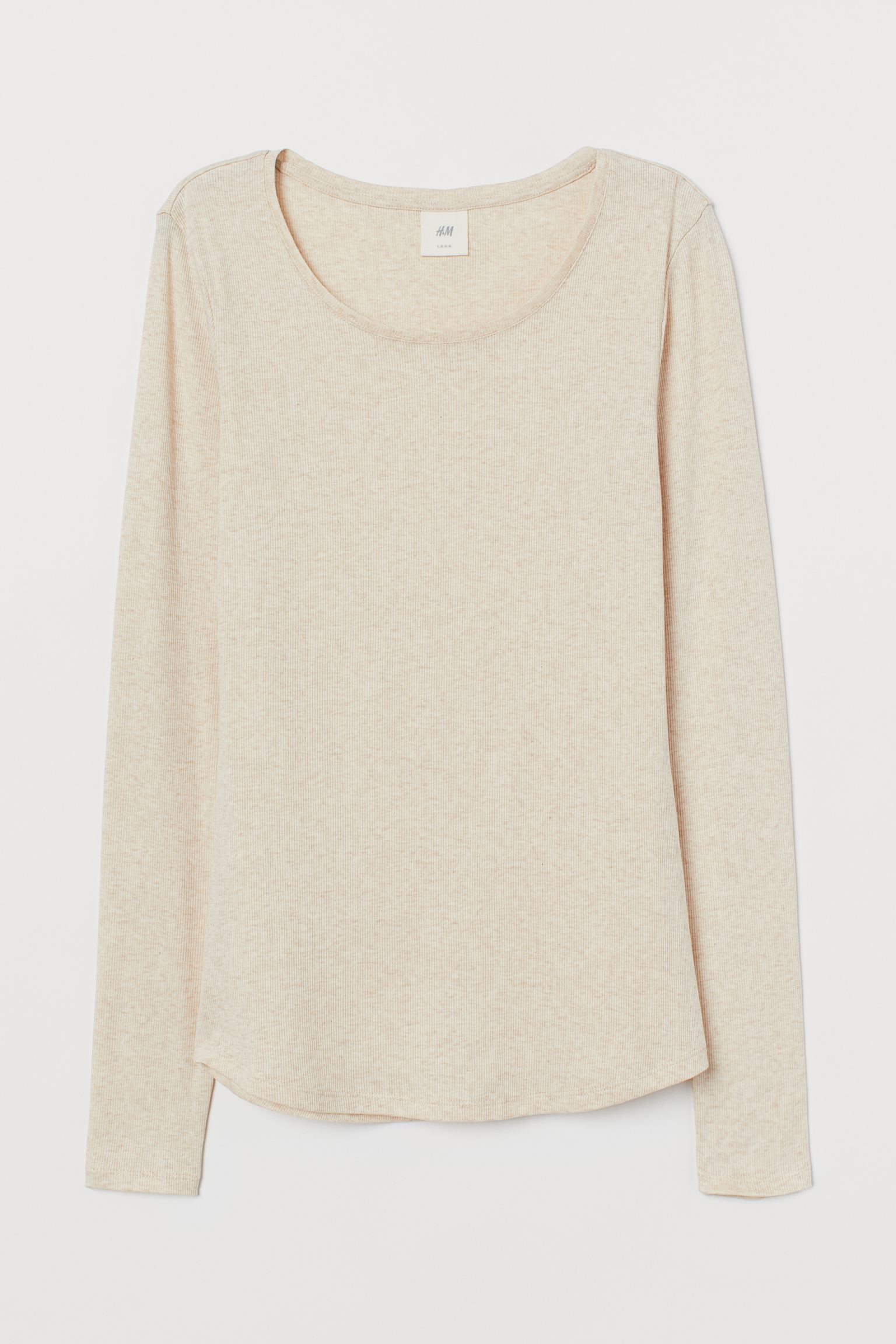 

Лонгслив H&M M бежевый меланж 24045160000