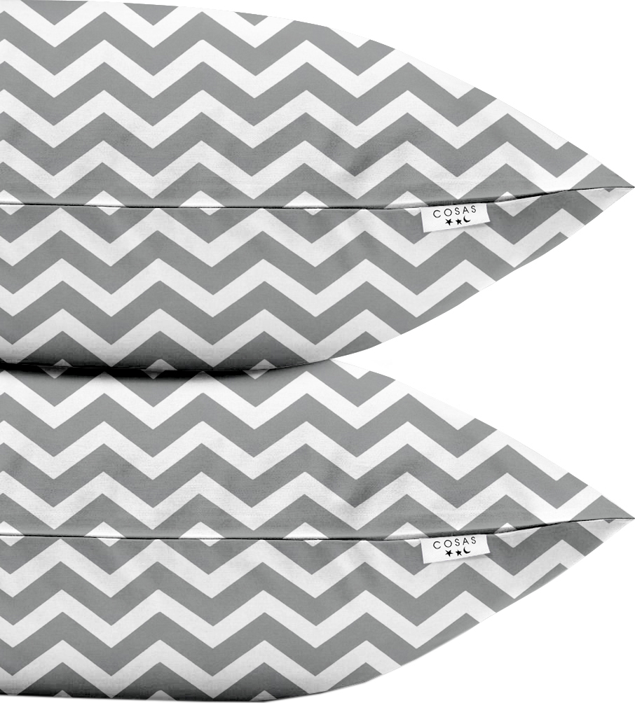 

Набор наволочек Cosas Бязь Set Pillow ZigZag 40х60 см 2 шт Grey