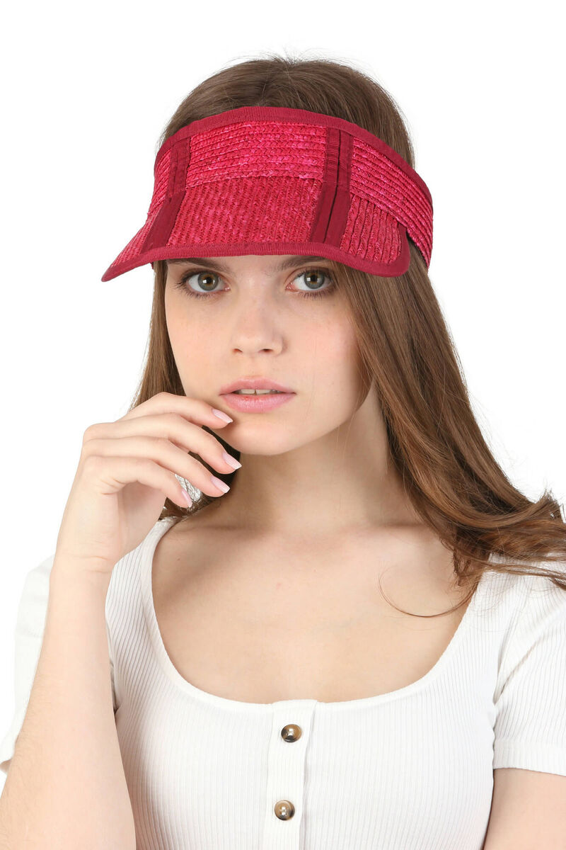 

Козырёк складной из соломы красный Seeberger
