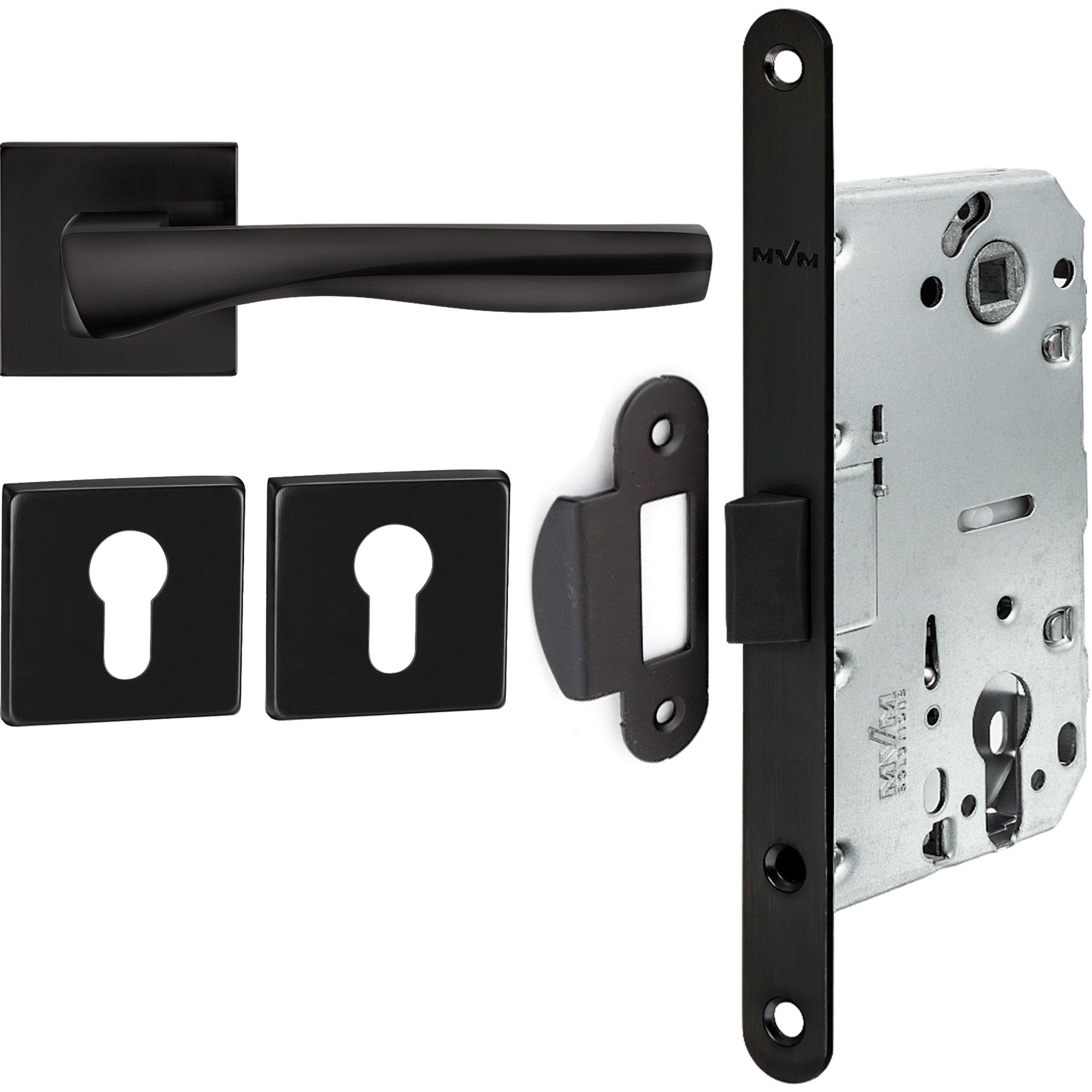 

Ручки комплект с механизмом замка Linde Hex Wave B