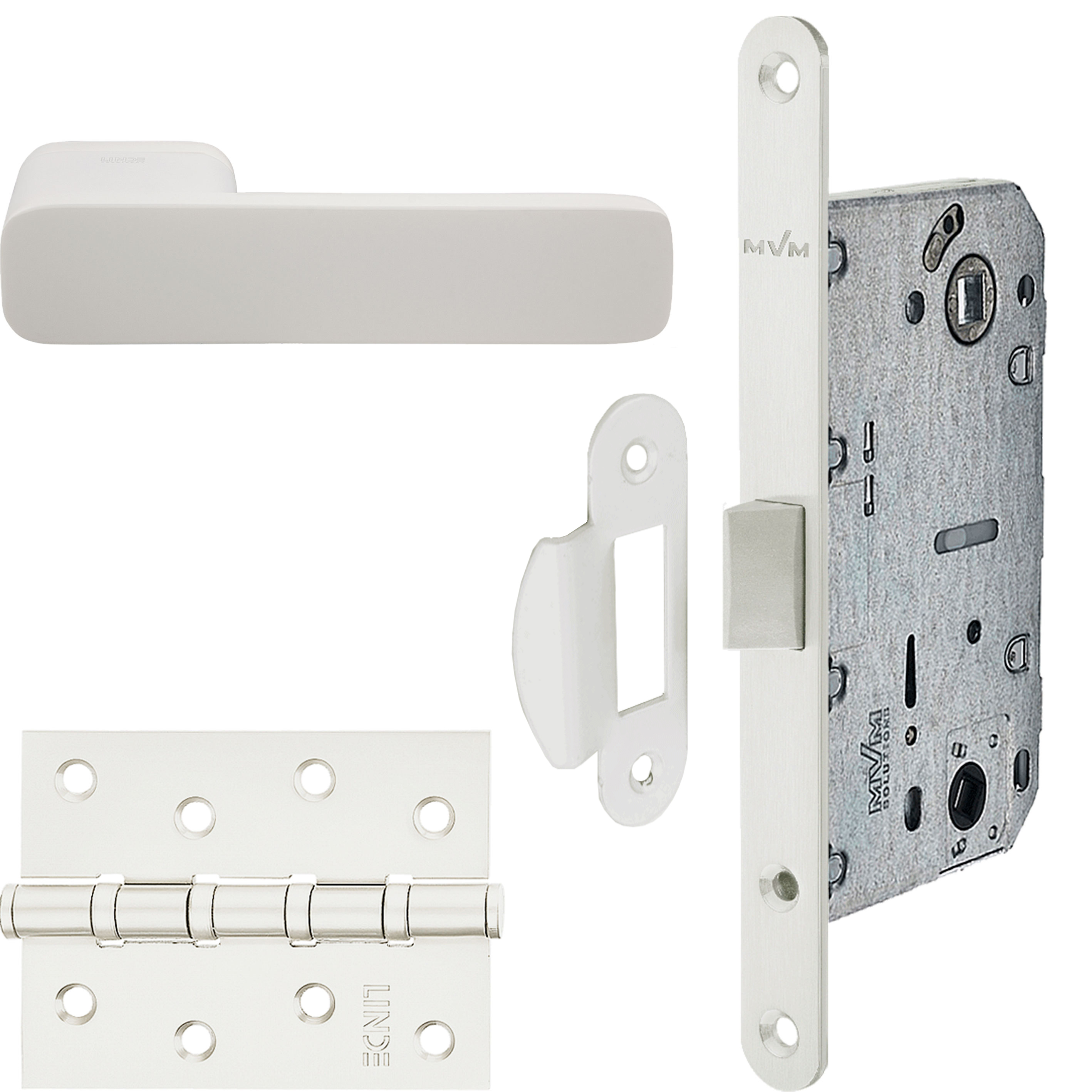 

Ручки комплект с механизмом с универсальными петлями Linde Hex Planum W