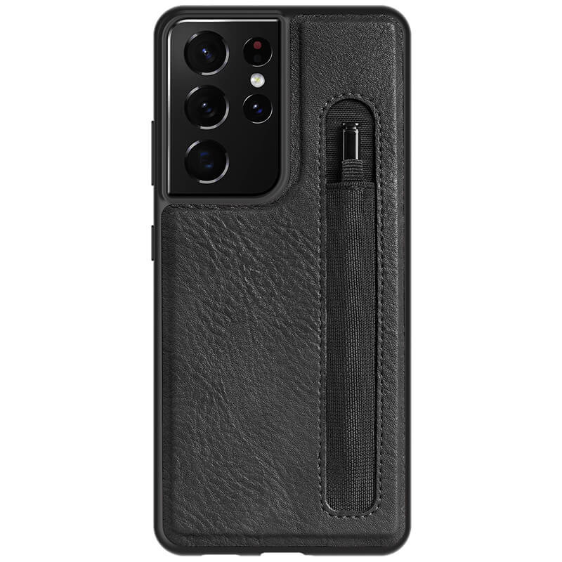 

Кожаная накладка Nillkin Aoge (с держателем ручки) для Samsung Galaxy S21 Ultra Черный