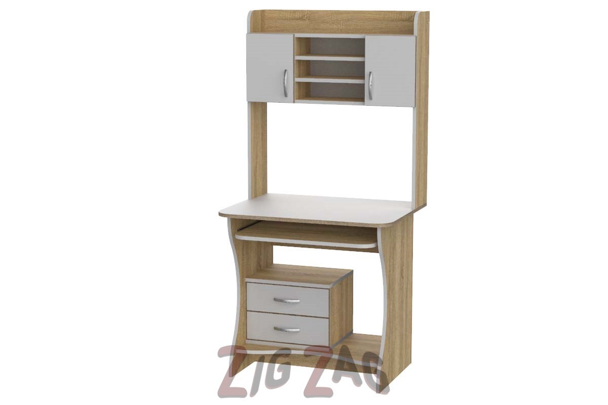 

Компьютерный стол Тиса-14 Дуб Сонома - Белый