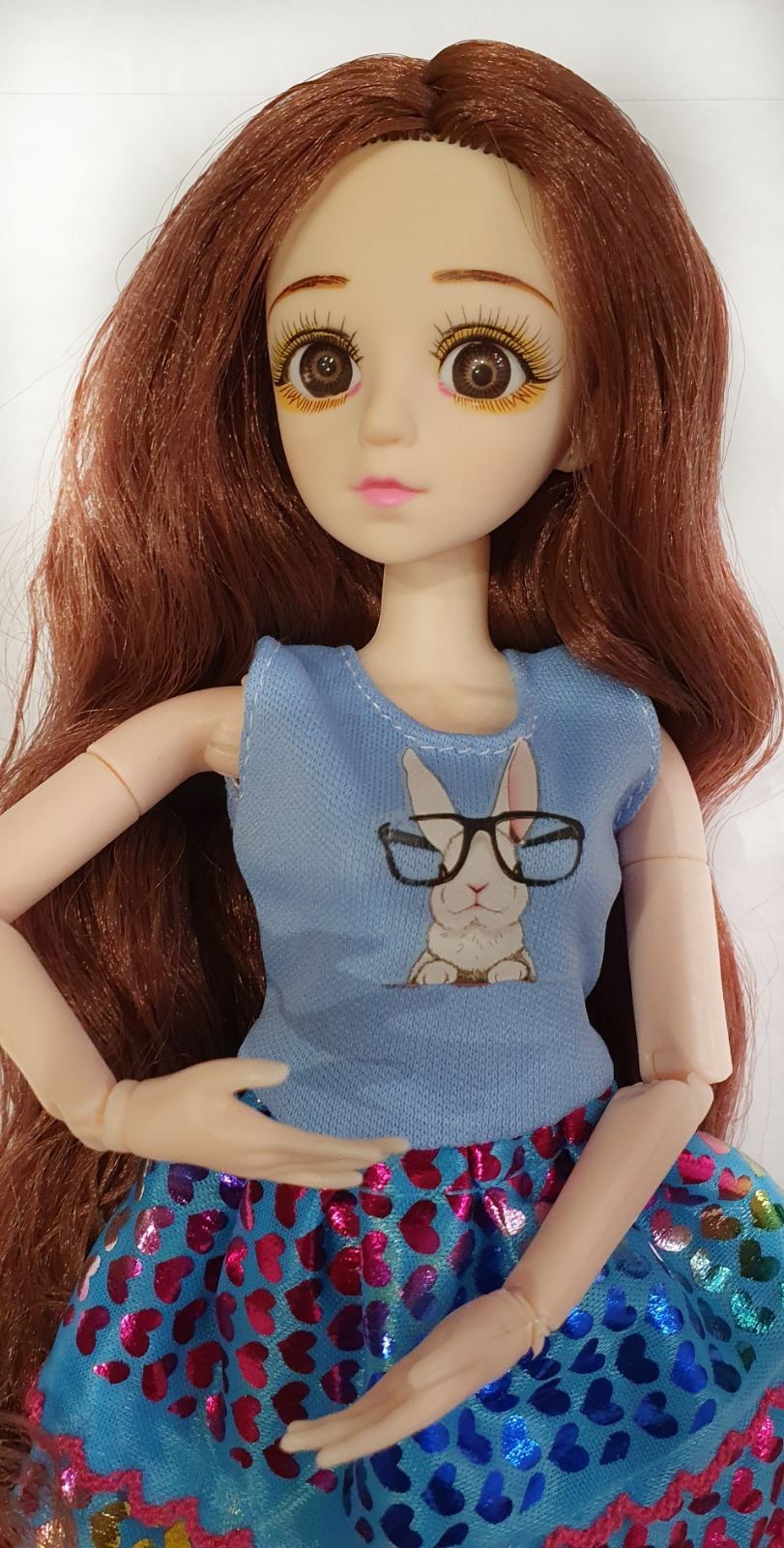 

Кукла BJD с 3D глазами карого цвета с длинными коричневыми волосами 30 см K002