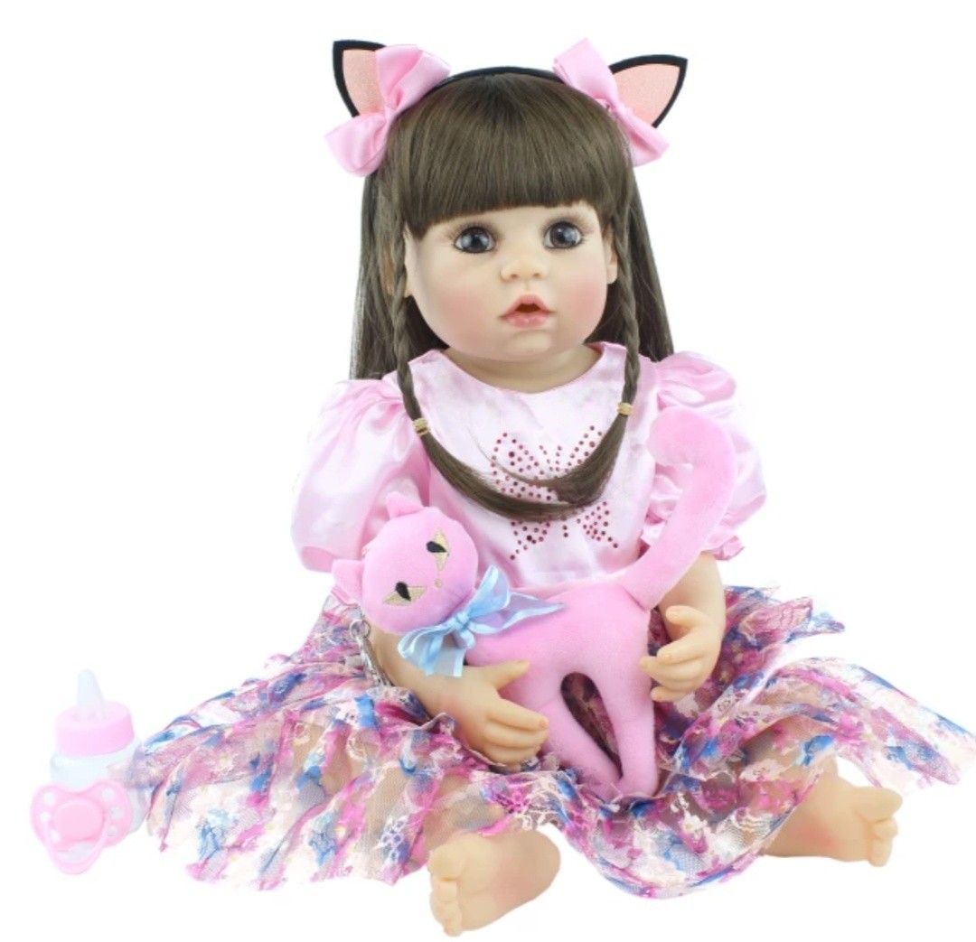 

Реалистичная кукла Reborn Baby BZDOLLc питомцем,Котом рост 55см