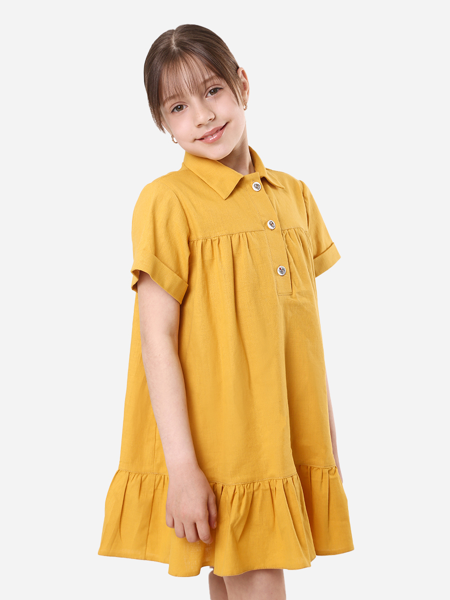 Акція на Дитяче літнє плаття для дівчинки Timbo P071084 110 см Гірчичне від Rozetka