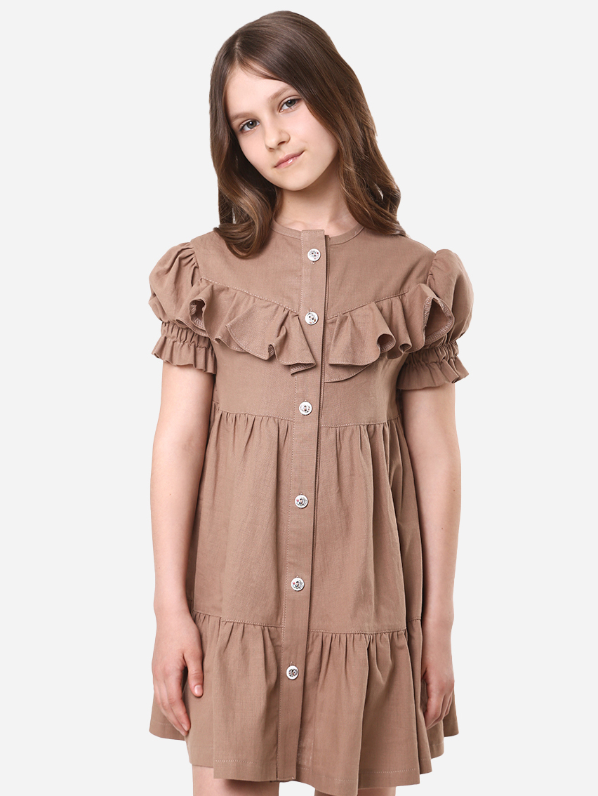 Акція на Дитяче літнє плаття для дівчинки Timbo P070537 122 см Бежеве від Rozetka