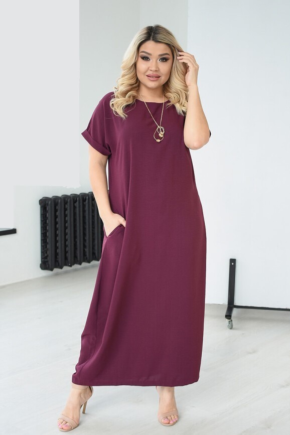 

Платье St-Style 68363  Бордовое, Платье St-Style 68363 50-52 Бордовое