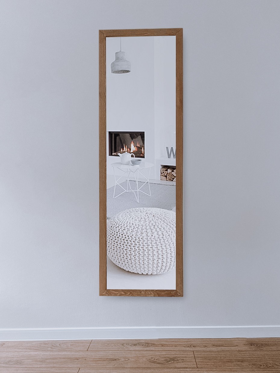 

Зеркало настенное в деревянной раме HomeDeco Светло-коричневый 150х40