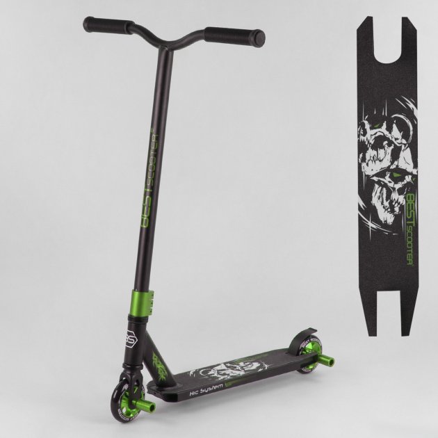 

Самокат трюковой Best Scooter 86380 HIC система пеги Салатоый