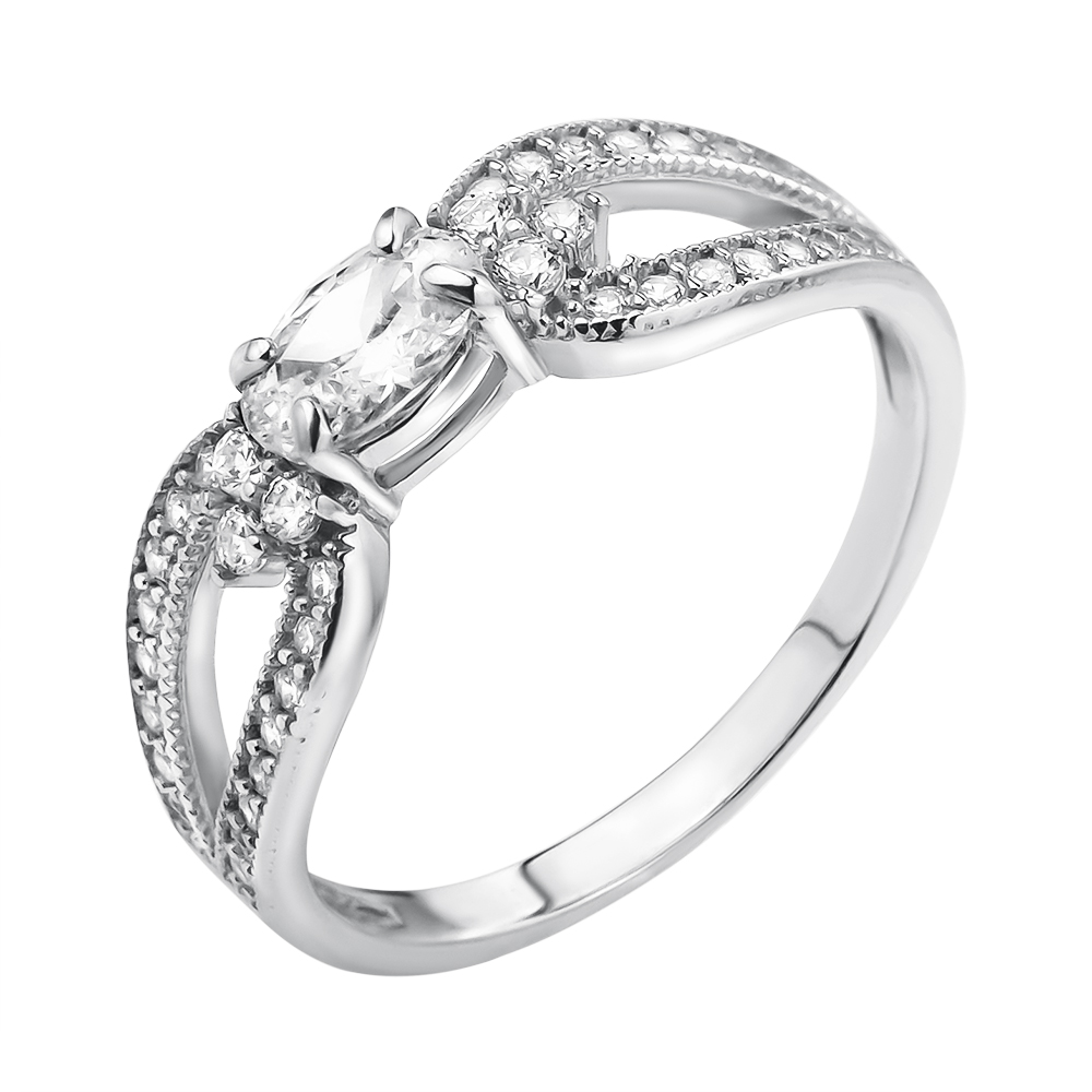 

Серебряное кольцо с фианитами 000116316 19 размера