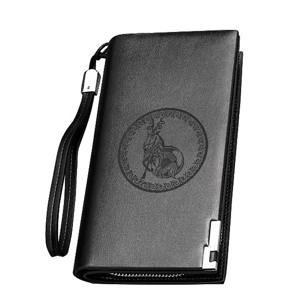 

Портмоне клатч LeMato с гравировкой знака зодиака Козерог черный