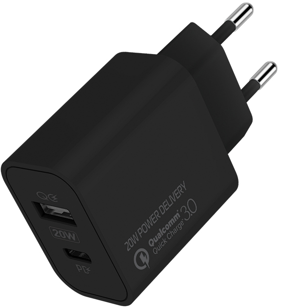 

Сетевое зарядное устройство СolorWay (Type-C PD + USB QC3.0) (20W) V2 Black (CW-CHS025QPD-BK)