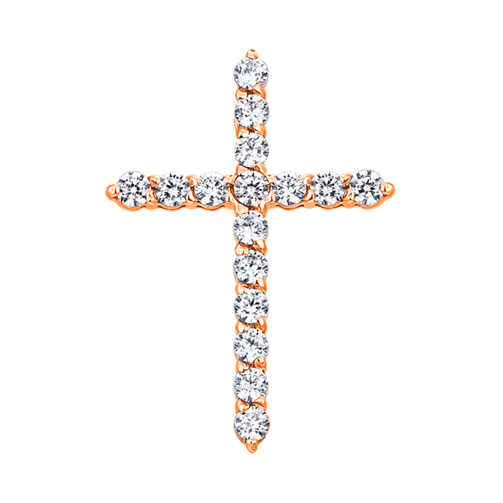 

Крестик из красного золота с циркоием Swarovski 000122824