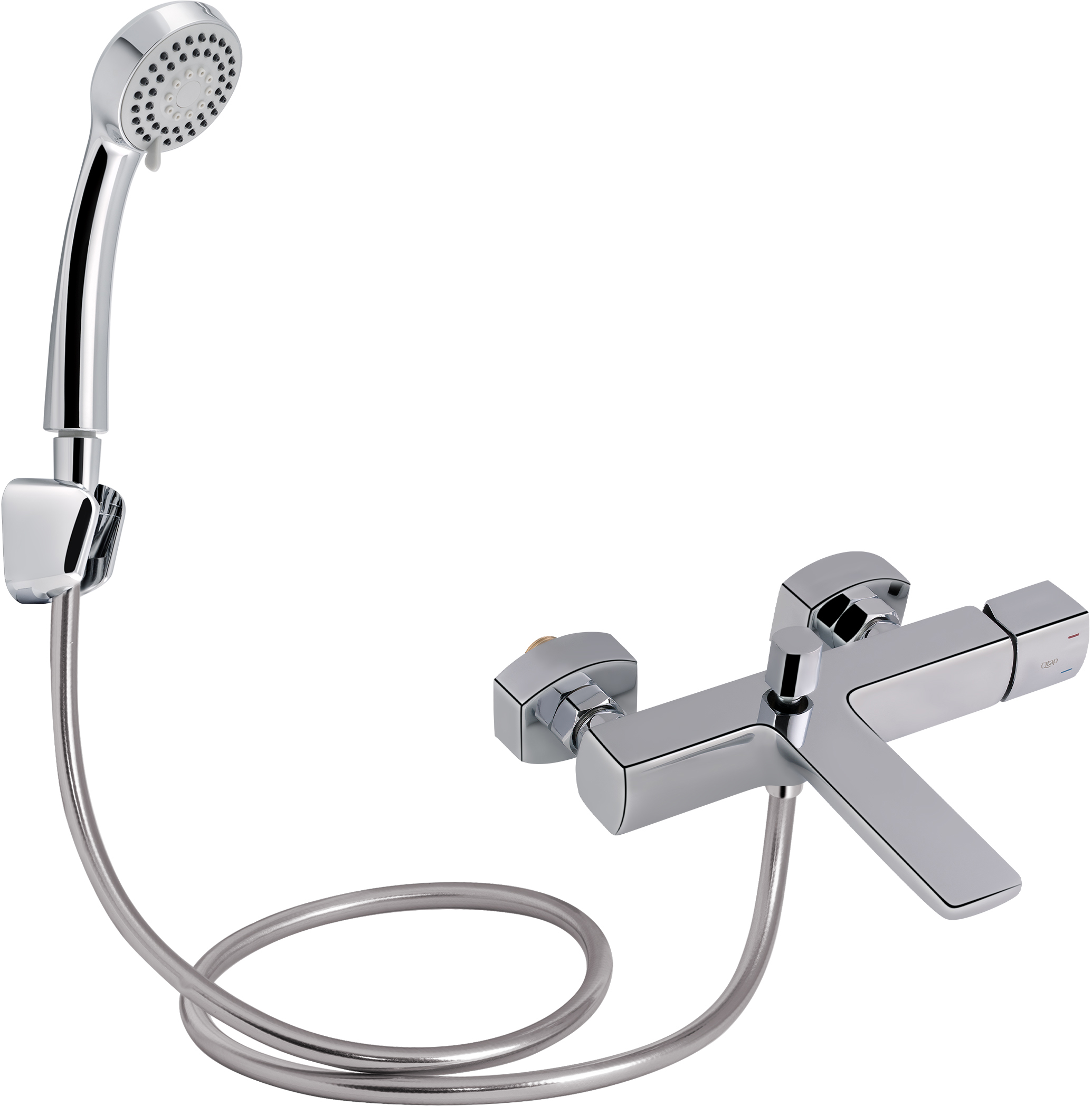 

Смеситель для ванны QTAP Krychle 3052104GC с душевым гарнитуром